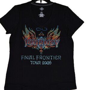 Journey rhinestone VN black short sleeved shirt XS S M L XL XXL 1X 2X 3X 4X 5X